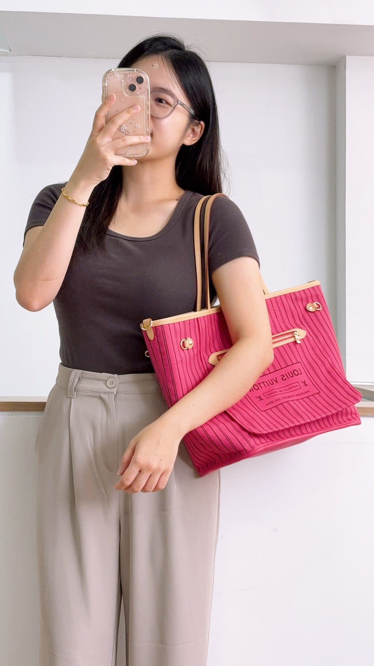 LV Monogram Neverfull Bandouliere Inside Out MM