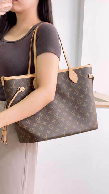 LV Monogram Neverfull Bandouliere Inside Out MM