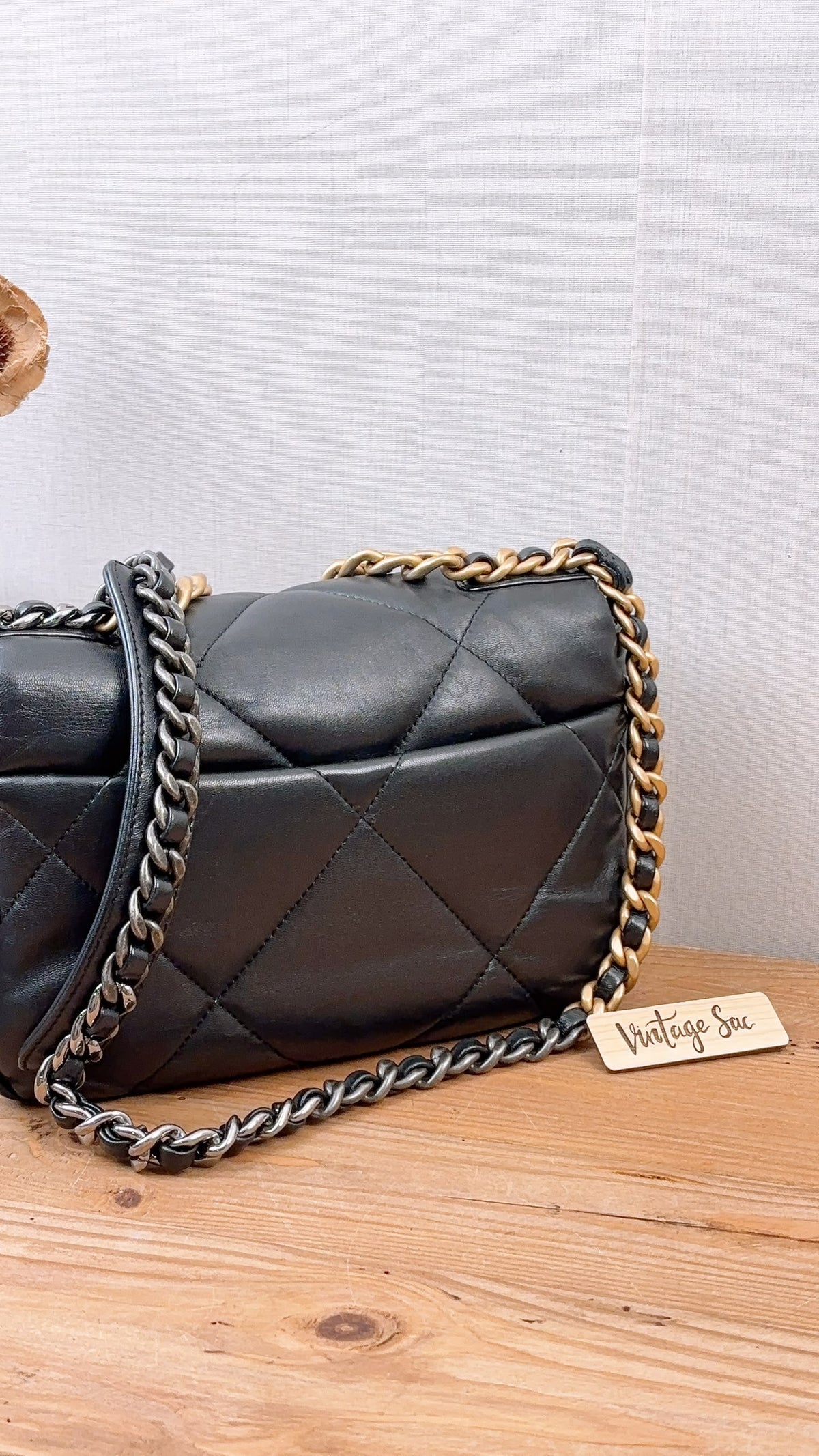 Chanel Black Small Lambskin 19 Flap (GHW)
