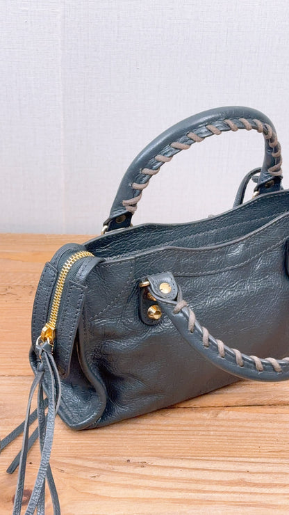 Balenciaga Dark Grey Mini City (GHW)