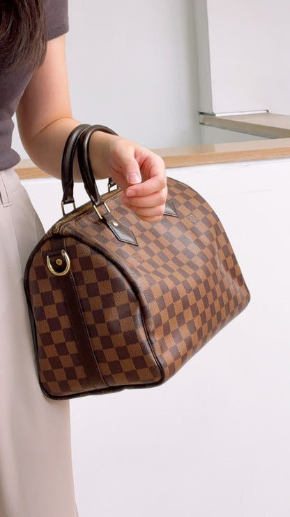 LV Damier Ebene Speedy 30 Bandouliere