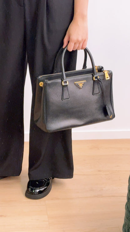 Prada Black Saffiano Galleria 30cm (GHW)