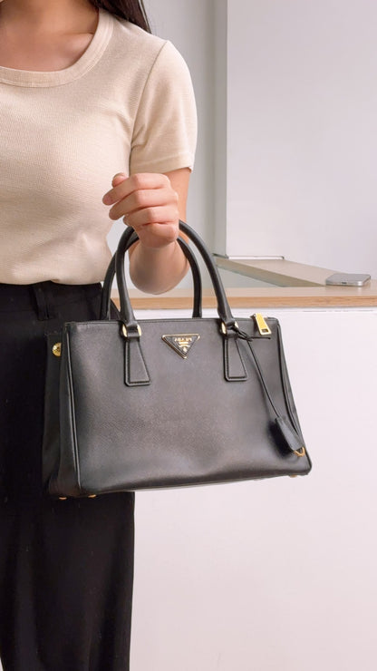 Prada Black Saffiano Galleria 30cm (GHW)