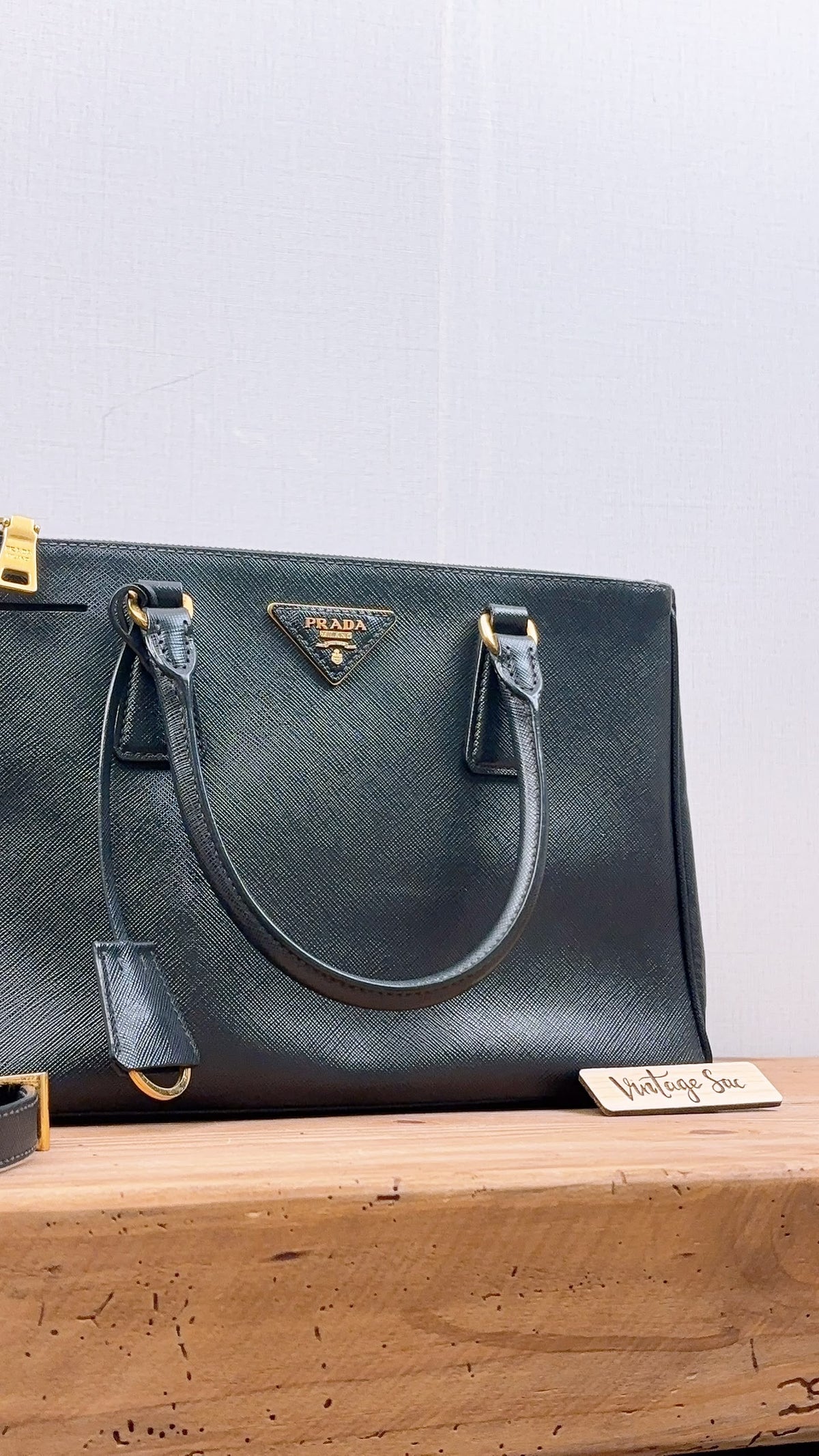 Prada Black Saffiano Galleria 30cm (GHW)