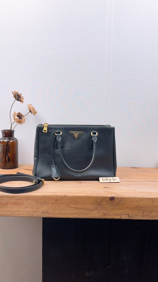 Prada Black Saffiano Galleria 30cm (GHW)