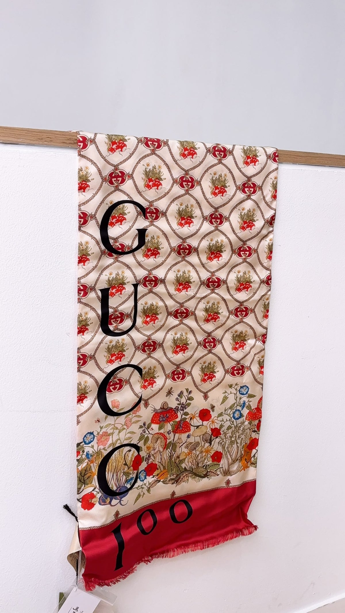 Gucci 100th Anniversary Silk Floral GG Stole 35 x 180cm