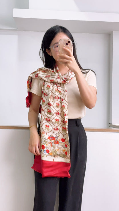 Gucci 100th Anniversary Silk Floral GG Stole 35 x 180cm