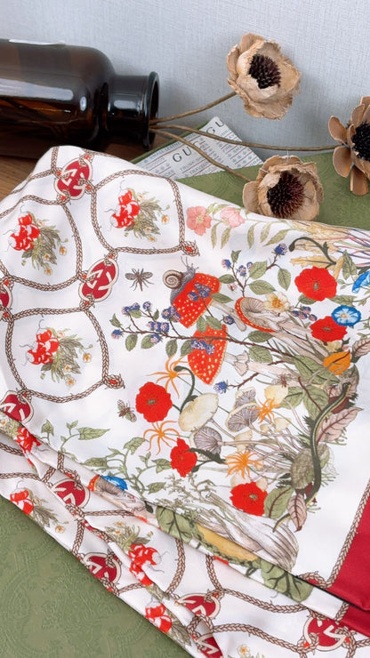 Gucci 100th Anniversary Silk Floral GG Stole 35 x 180cm