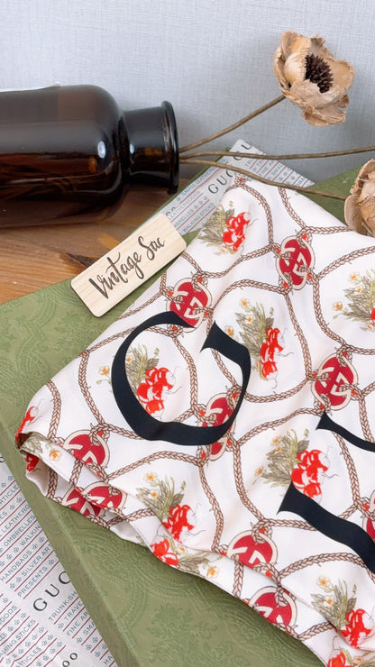 Gucci 100th Anniversary Silk Floral GG Stole 35 x 180cm