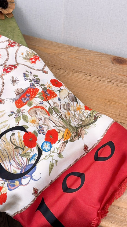 Gucci 100th Anniversary Silk Floral GG Stole 35 x 180cm