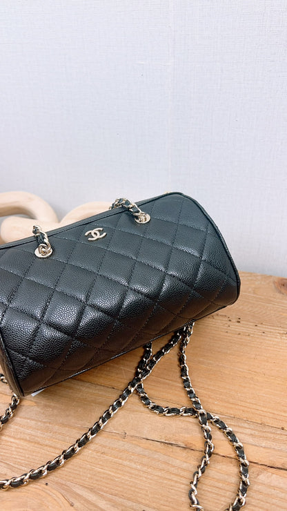 Chanel Black Caviar 25P Bowling Bag (GHW)
