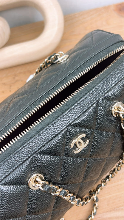 Chanel Black Caviar 25P Bowling Bag (GHW)
