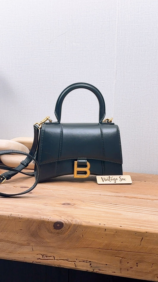 Balenciaga Black Calfskin Hourglass XS (GHW)