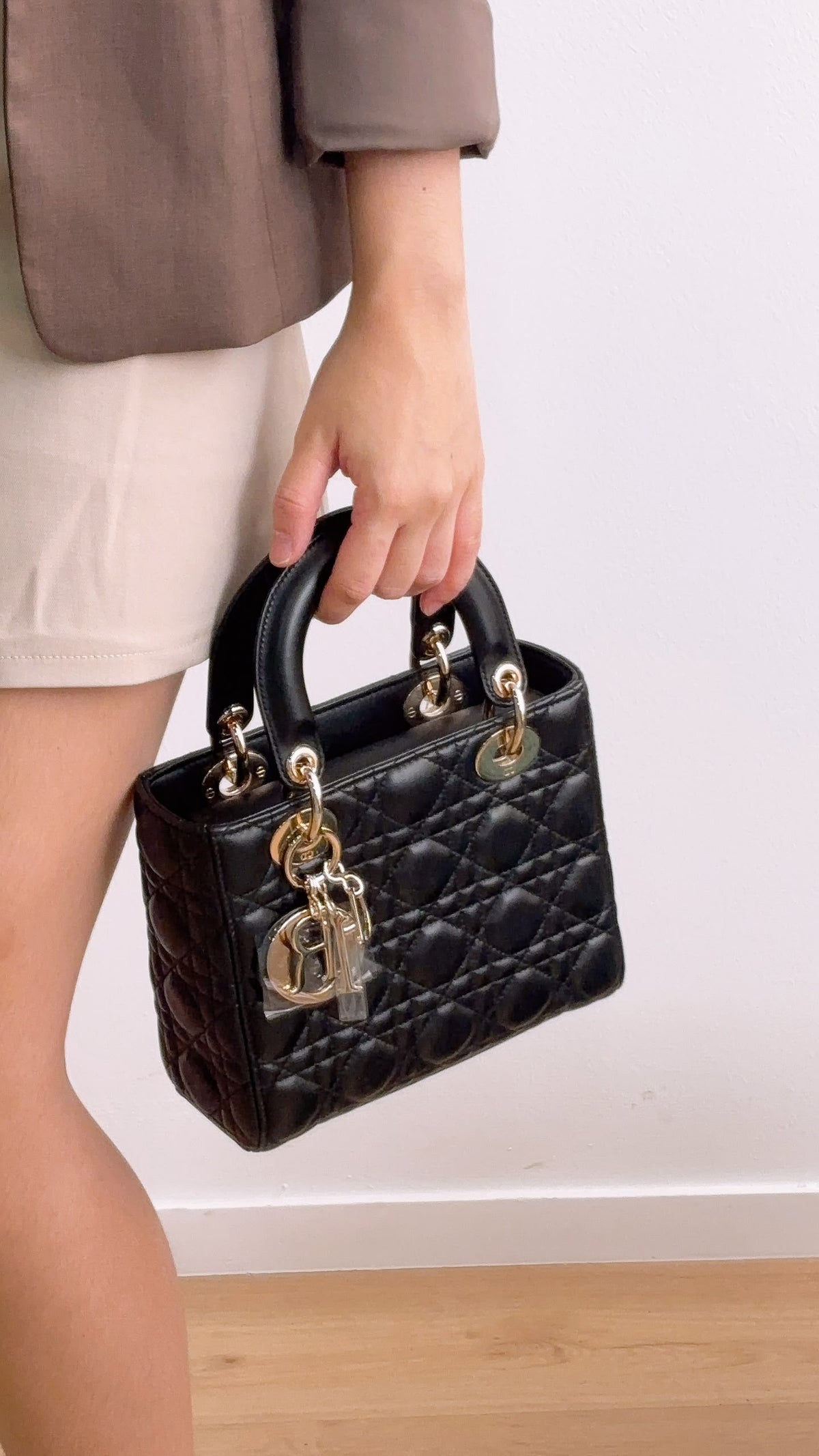 Dior Black Lambskin Small Lady D (LGHW)