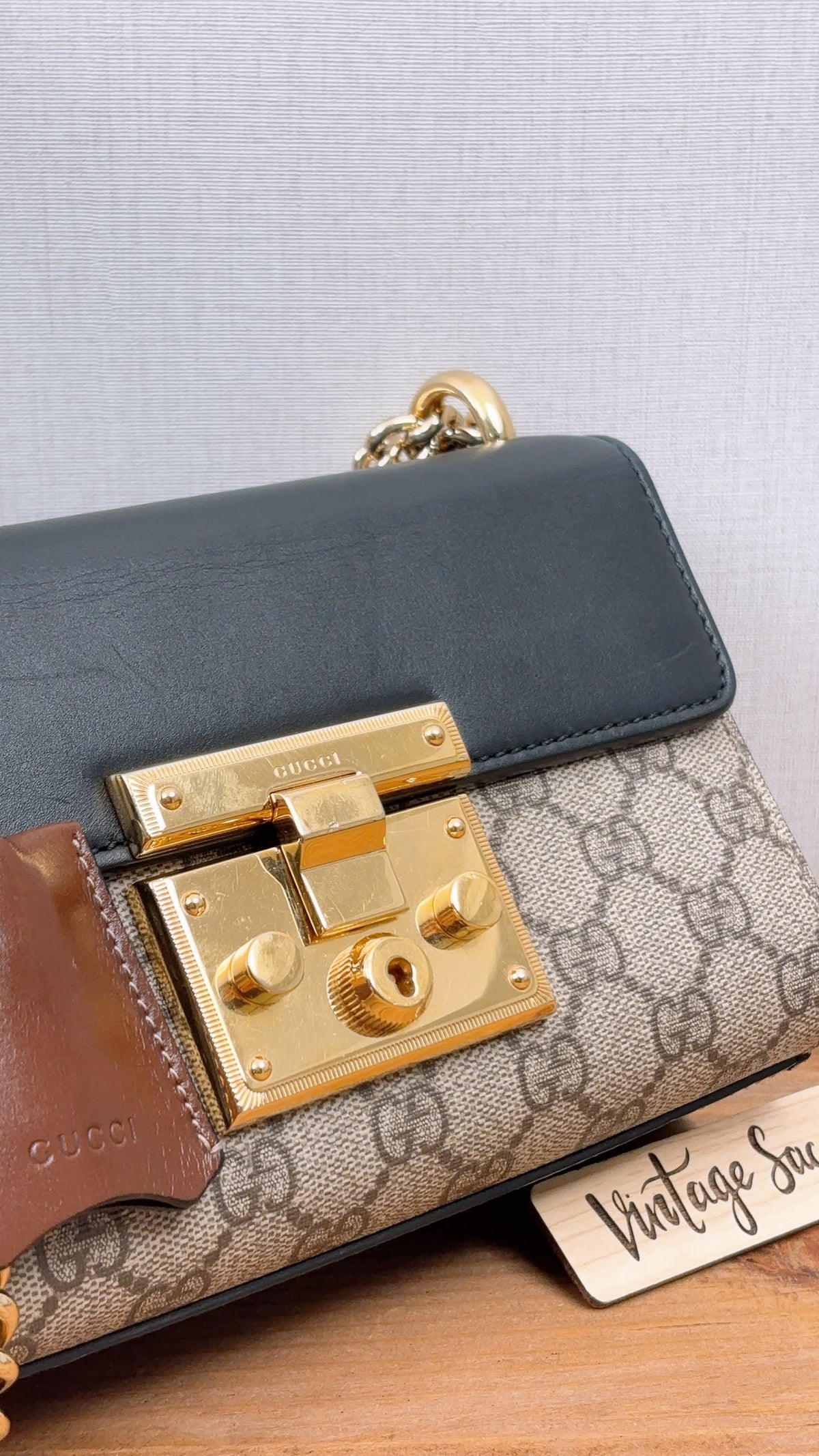 Gucci Brown GG Supreme Small Padlock Shoulder Bag (GHW)