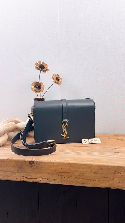 YSL Black Calfskin Medium Universite Bag (GHW)