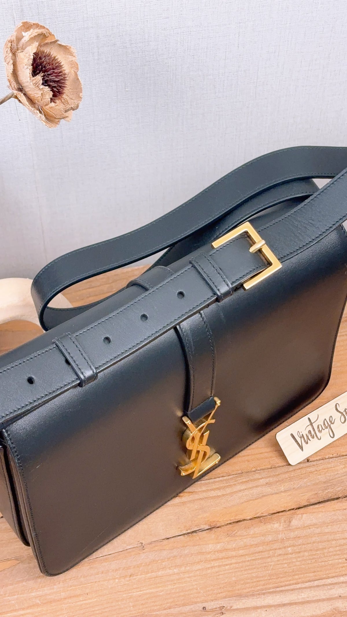 YSL Black Calfskin Medium Universite Bag (GHW)