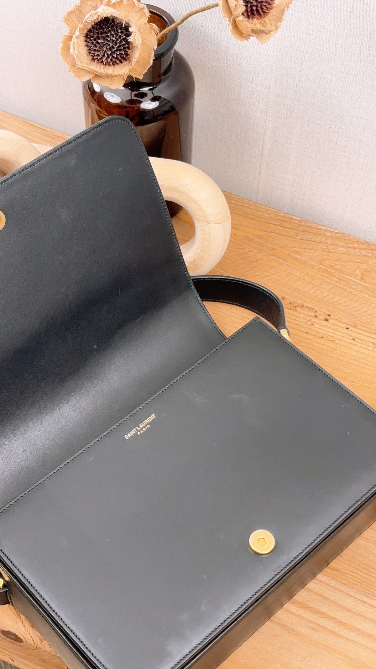 YSL Black Calfskin Medium Universite Bag (GHW)