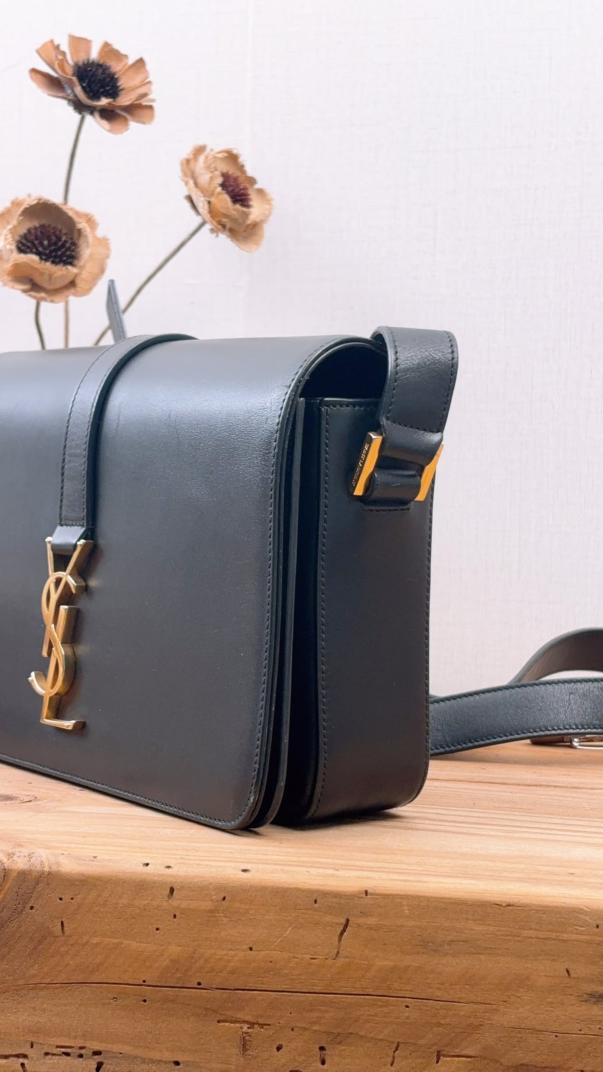 YSL Black Calfskin Medium Universite Bag (GHW)
