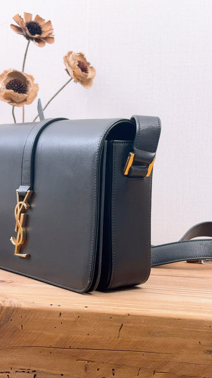 YSL Black Calfskin Medium Universite Bag (GHW)