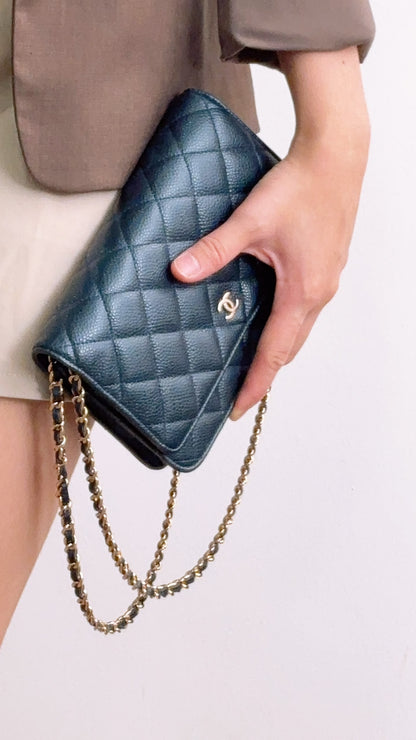 Chanel Blue Caviar Classic WOC (LGHW)