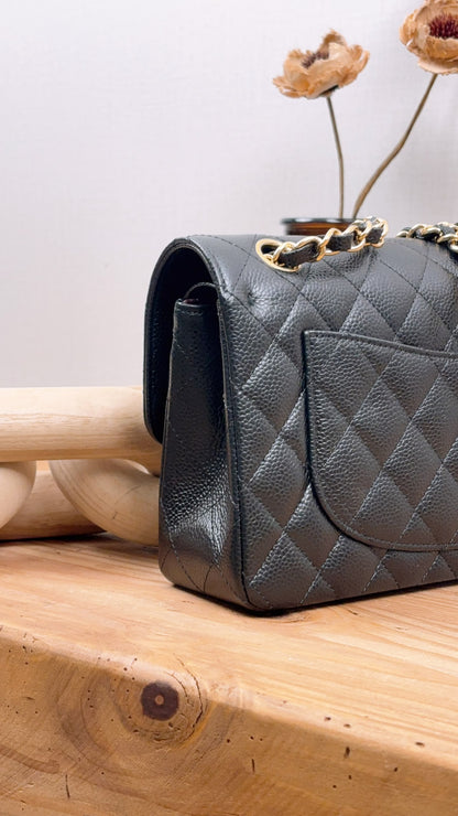 Chanel Black Caviar Small CF (GHW)