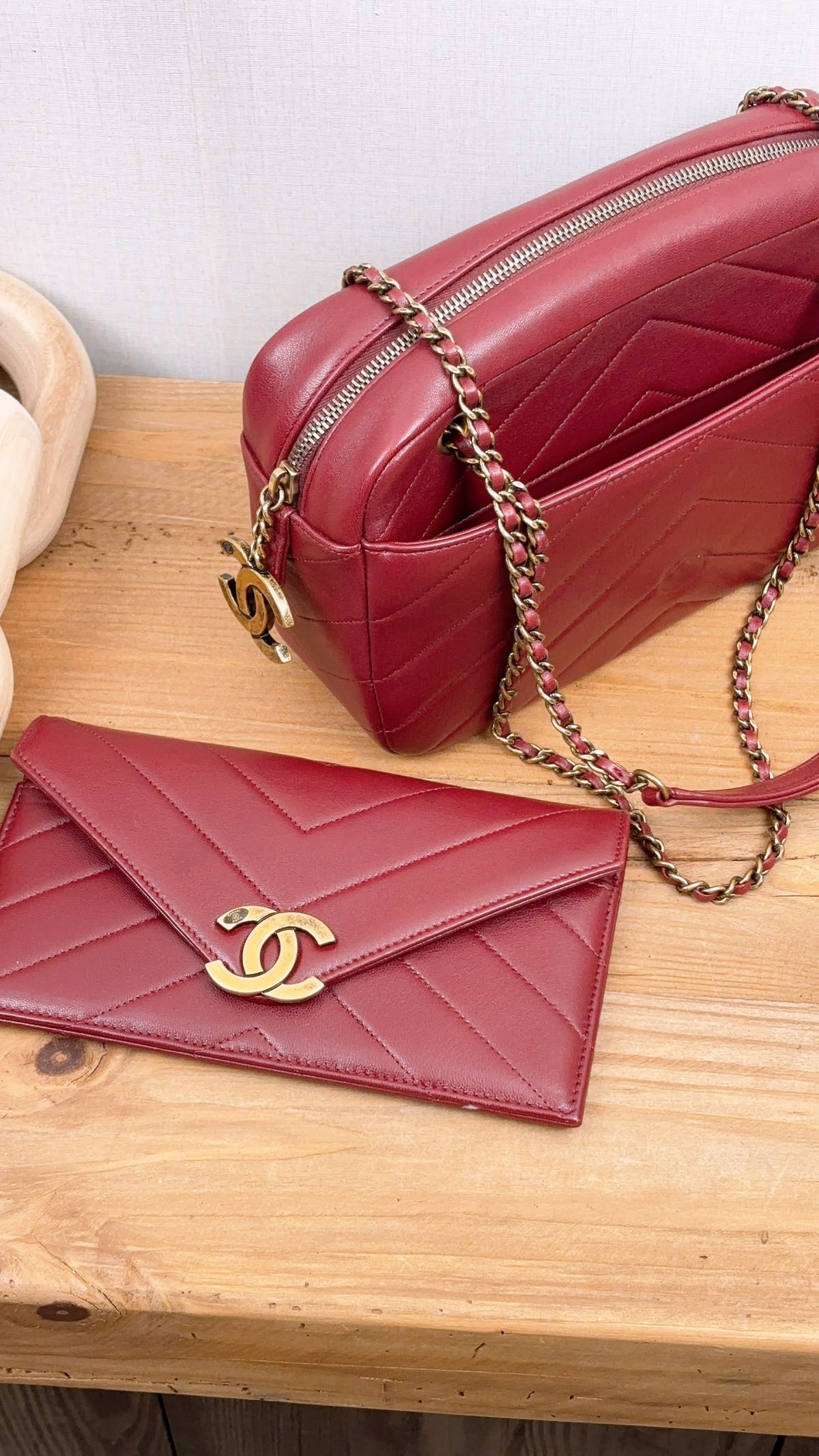 Chanel Maroon Lambskin Coco Camera Bag (AGHW)