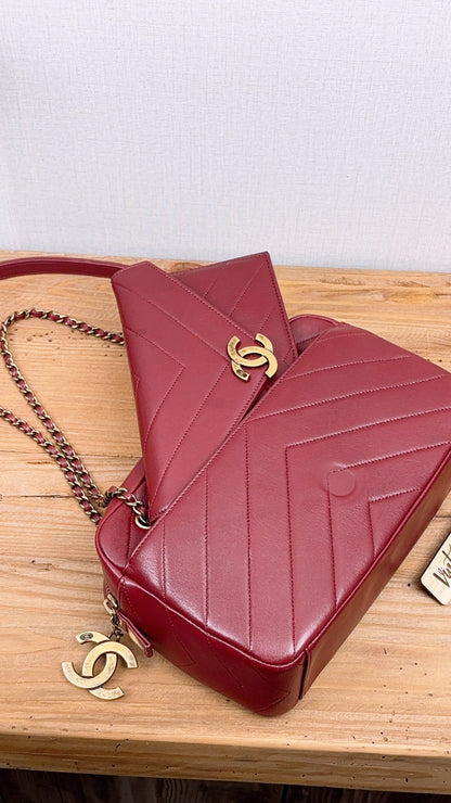 Chanel Maroon Lambskin Coco Camera Bag (AGHW)