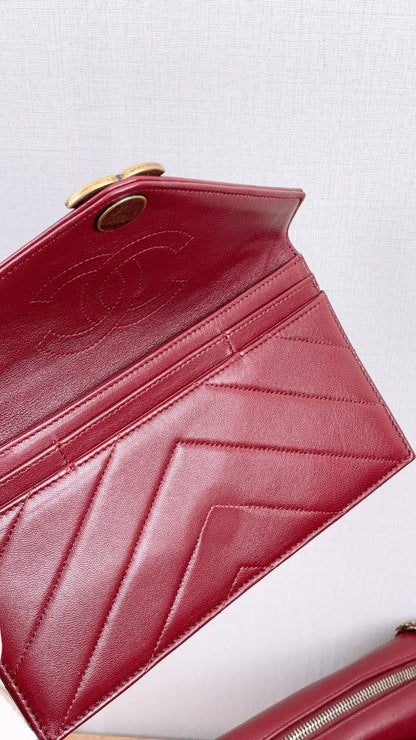 Chanel Maroon Lambskin Coco Camera Bag (AGHW)
