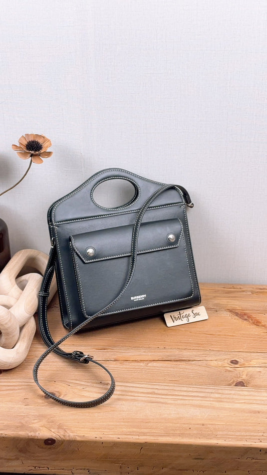 Burberry Black Calfskin Mini Pocket Bag (SHW)