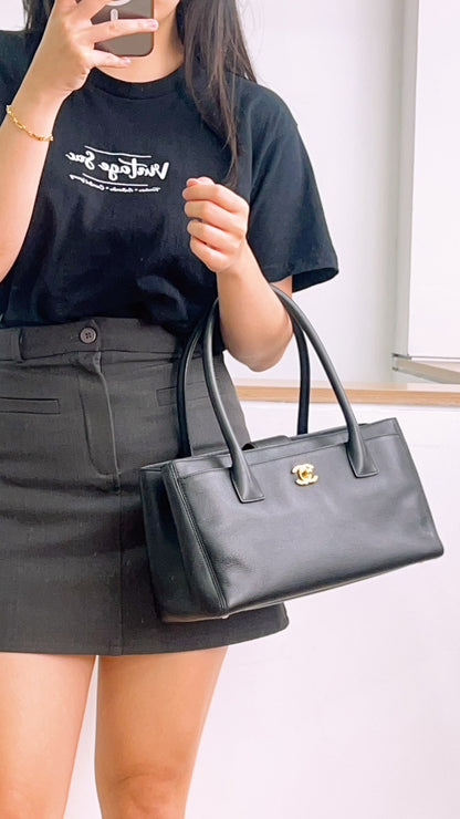 Chanel Black Calfskin Small Cerf (GHW)
