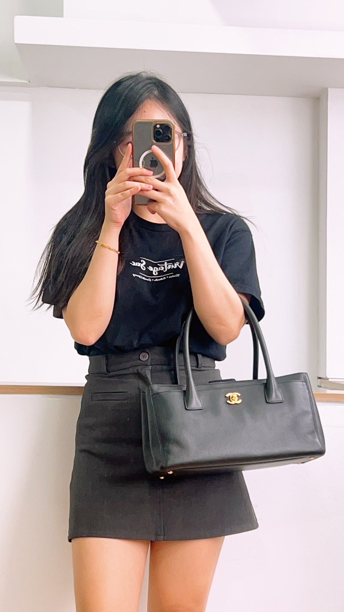 Chanel Black Calfskin Small Cerf (GHW)