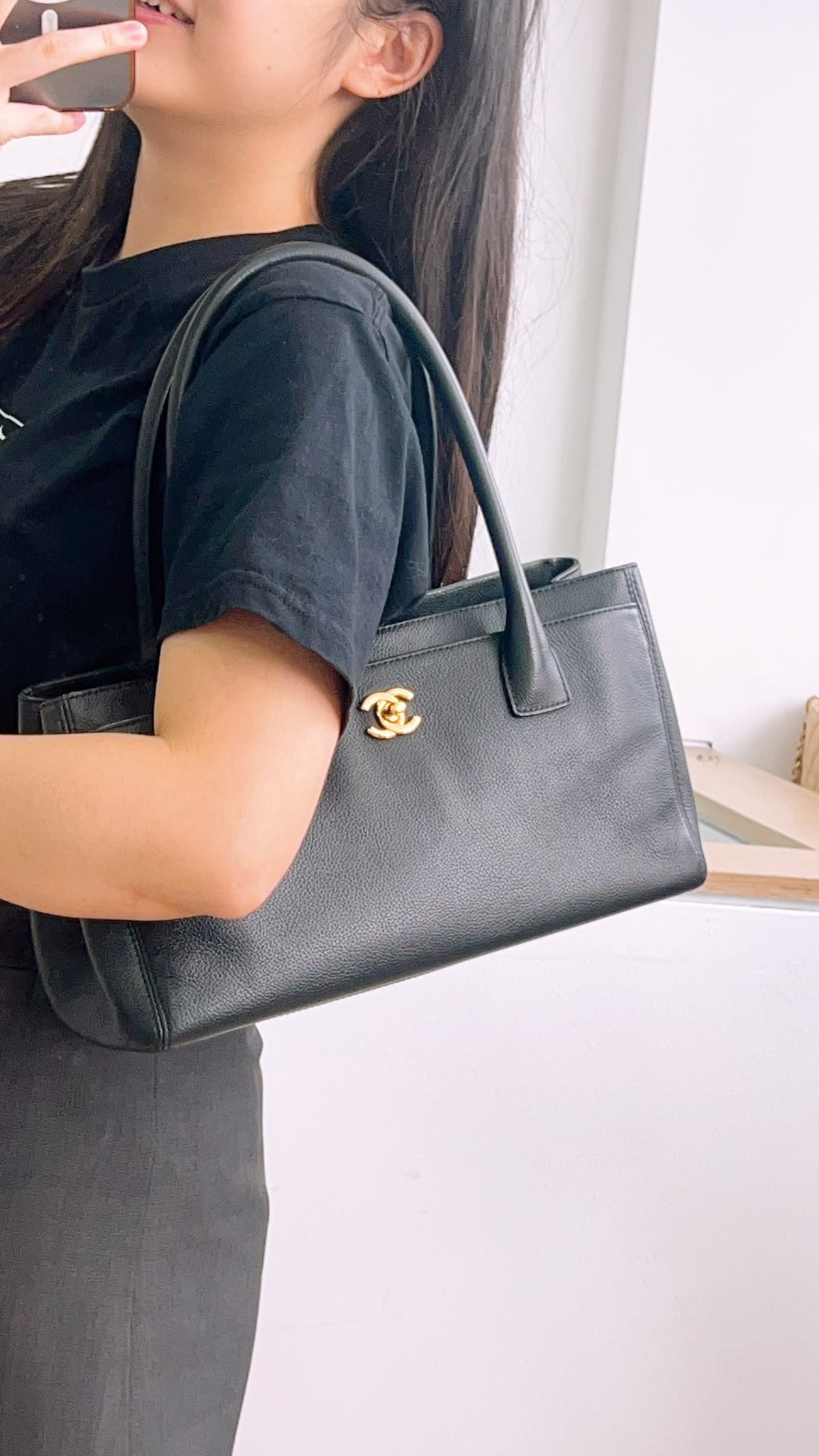 Chanel Black Calfskin Small Cerf (GHW)