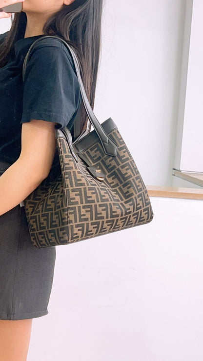 Fendi Brown Jacquard Origami Medium