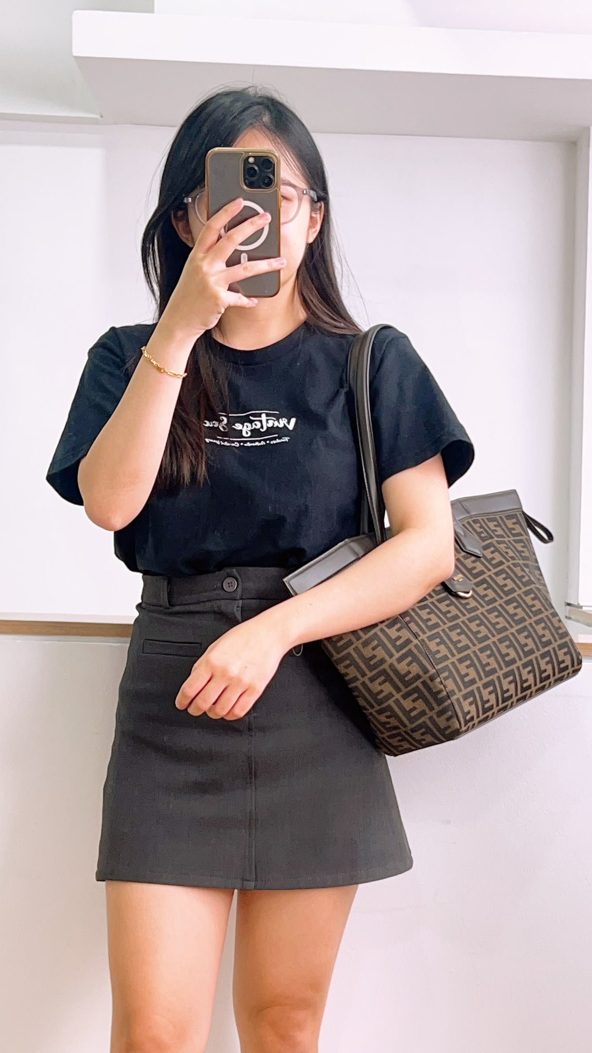 Fendi Brown Jacquard Origami Medium