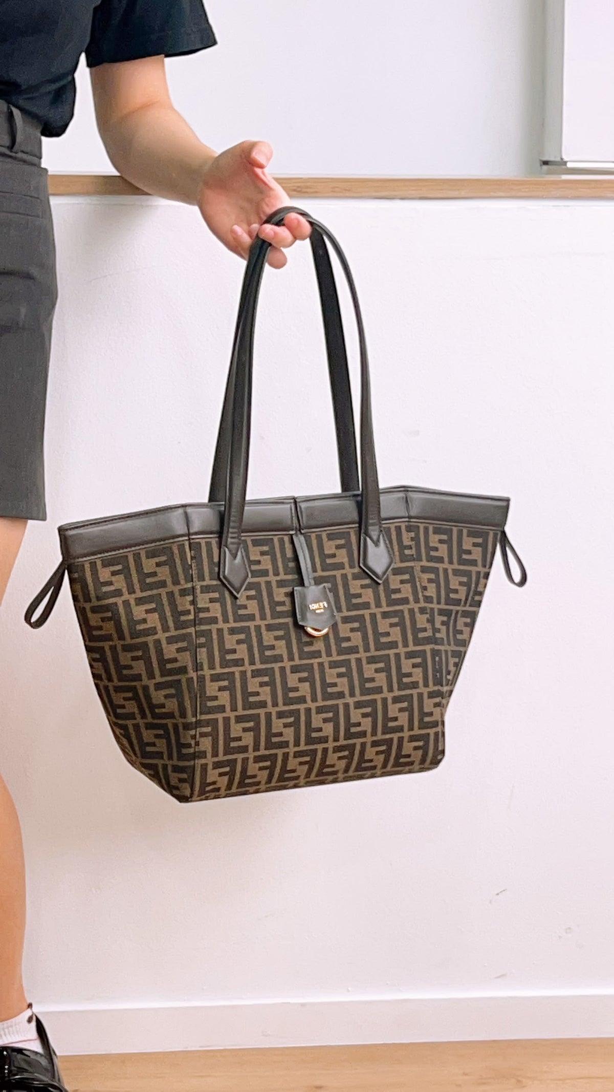 Fendi Brown Jacquard Origami Medium