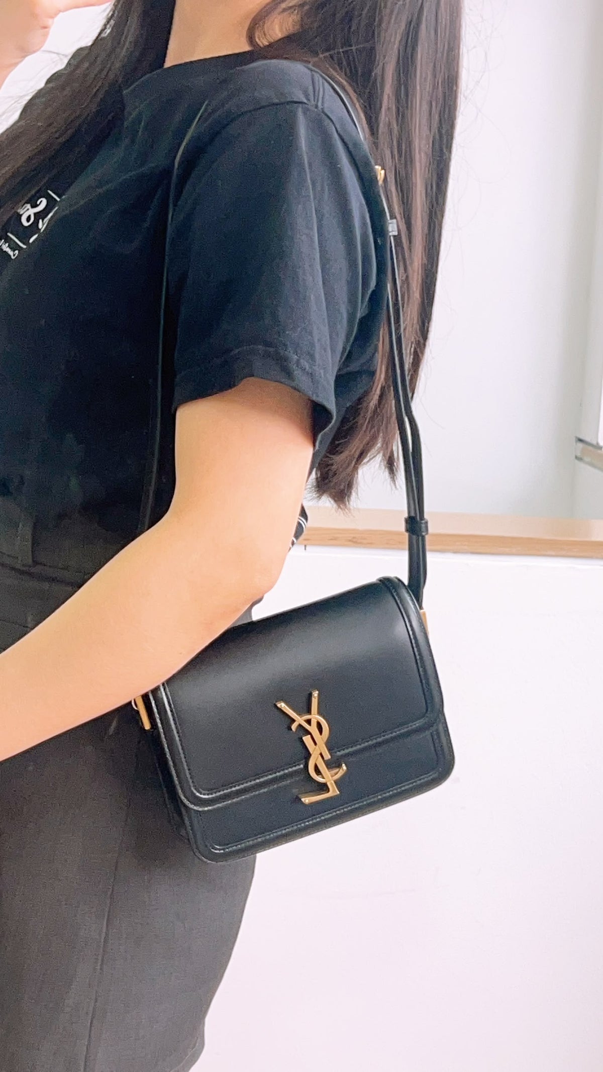 YSL Small Solferino Satchel Bag in Noir