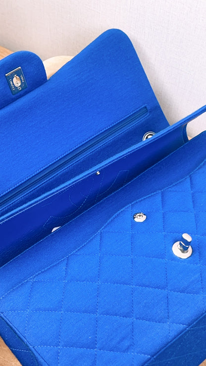 Chanel Classic Flap Jumbo Fabric Electric Blue (SHW)