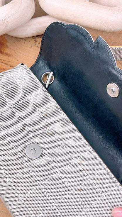 Chanel Grey Canvas Camellia No.5 Shoulder Bag