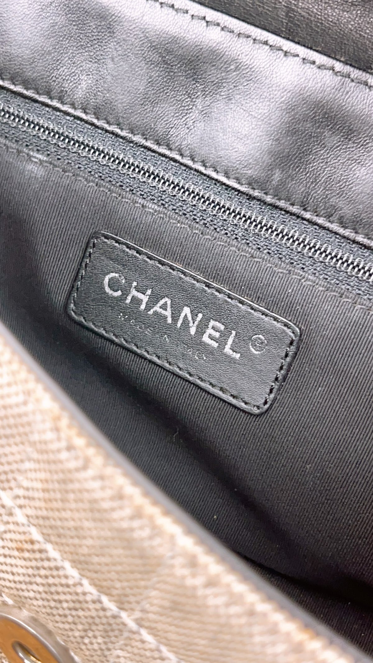 Chanel Grey Canvas Camellia No.5 Shoulder Bag