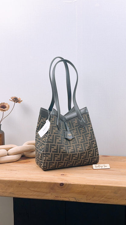 Fendi Brown Jacquard Origami Medium