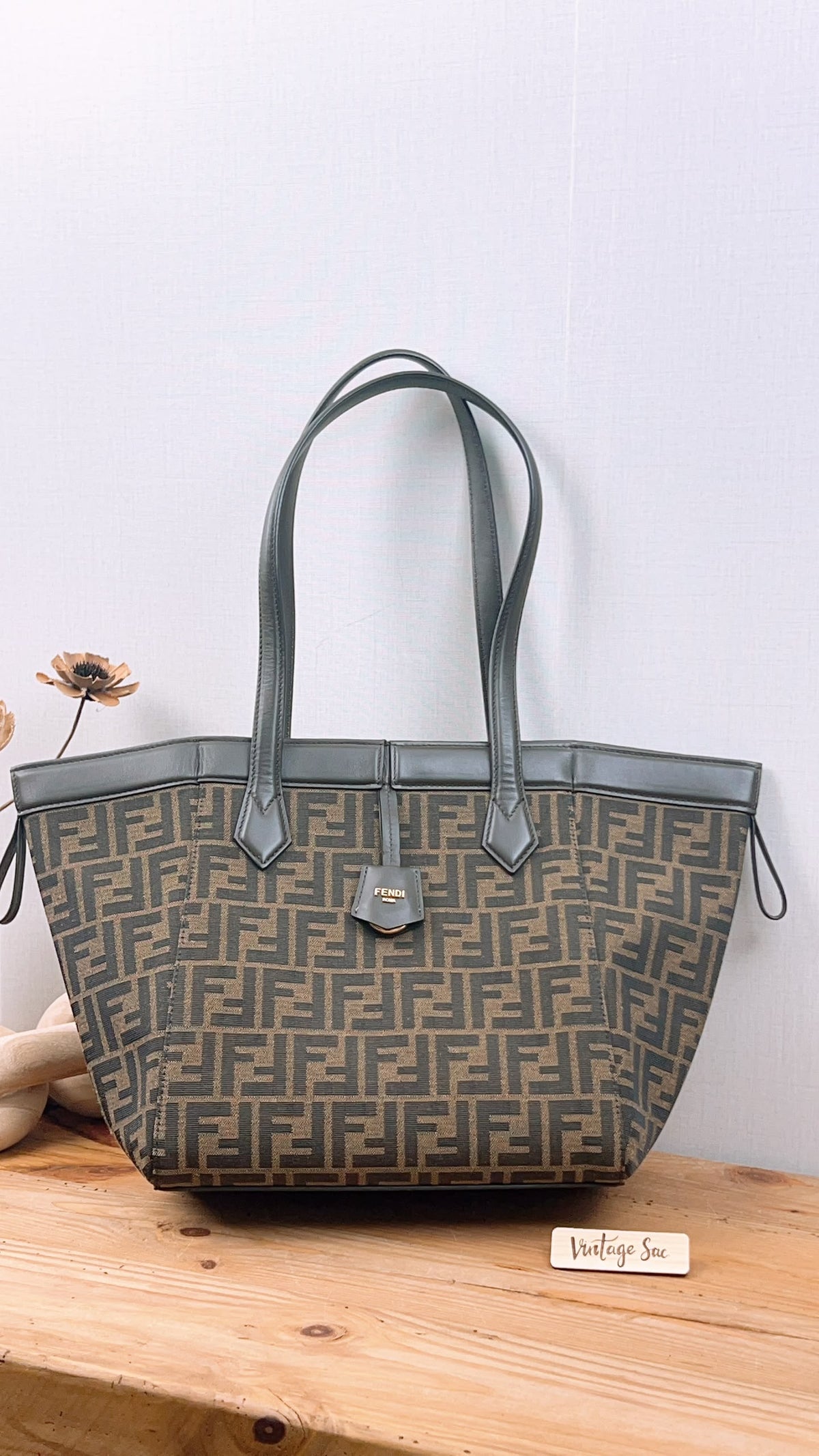 Fendi Brown Jacquard Origami Medium