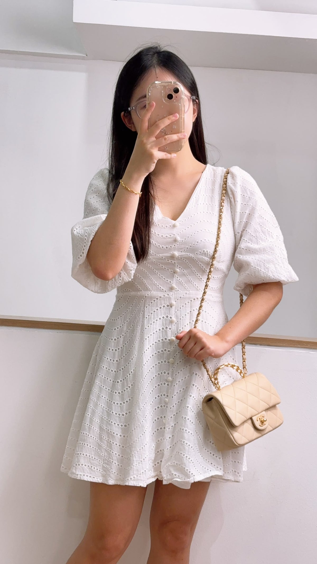 Chanel Beige Lambskin 25C Enamel Top Handle Flap Bag (GHW)