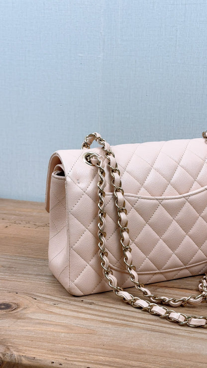 Chanel Peach Nude Caviar Small CF (LGHW)