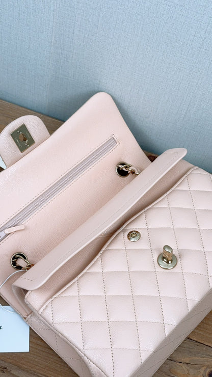 Chanel Peach Nude Caviar Small CF (LGHW)