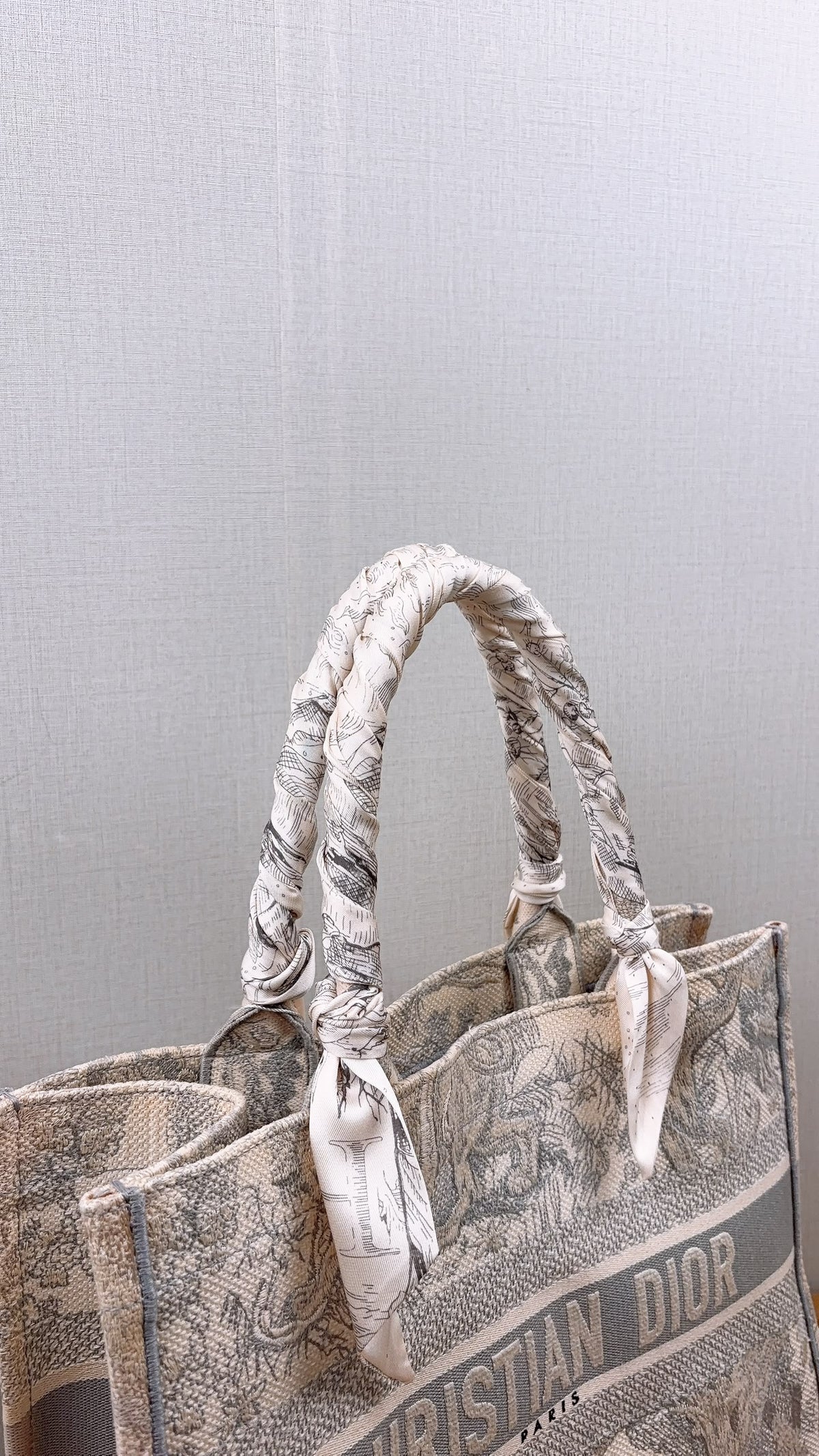 Dior Grey Toile de Jouy Medium Book Tote