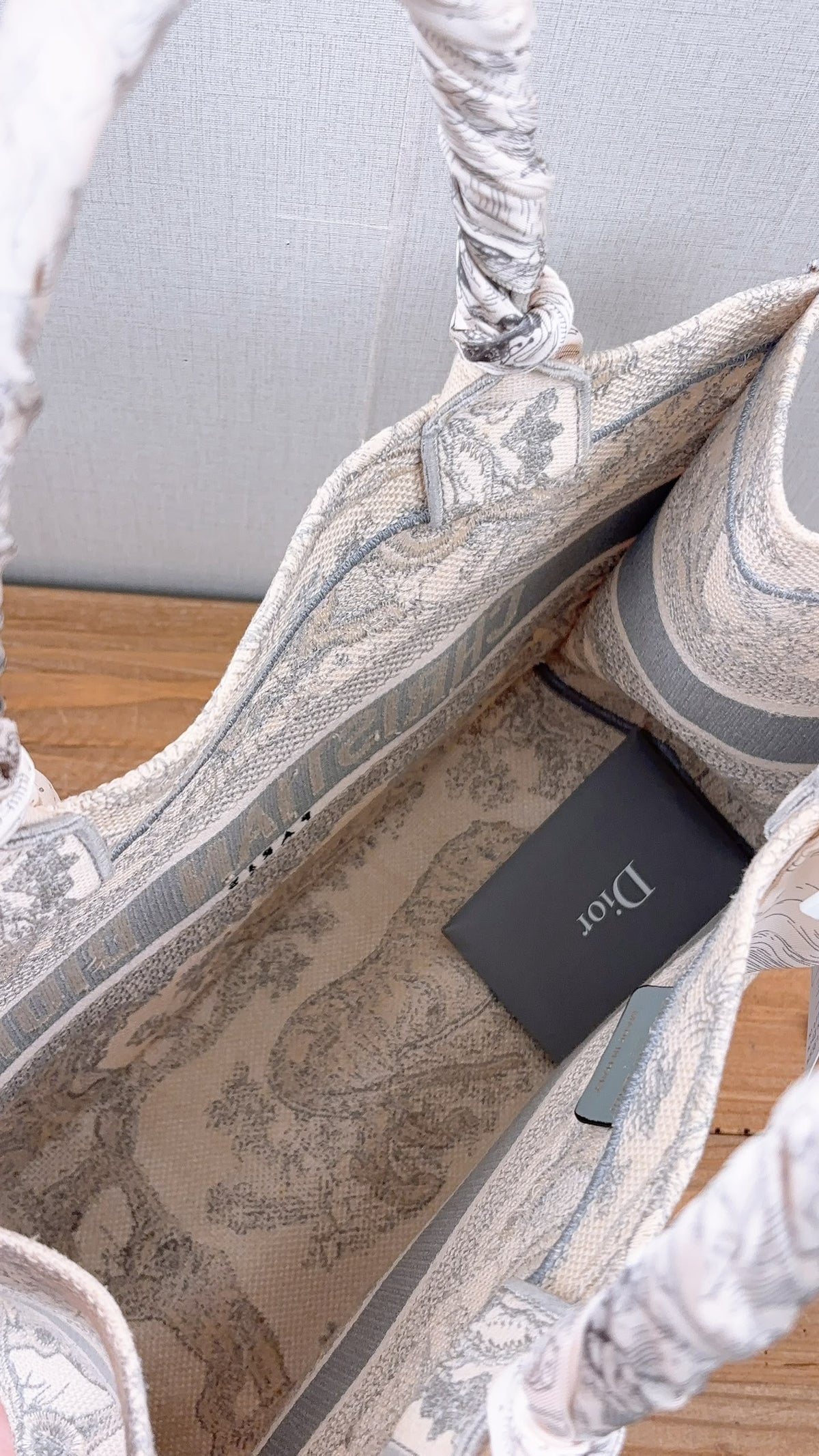 Dior Grey Toile de Jouy Medium Book Tote
