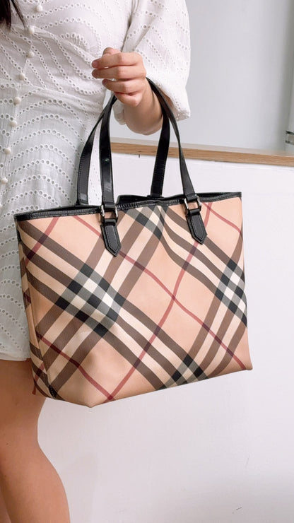 Burberry Coated Canvad Supernova Tote with Pouch