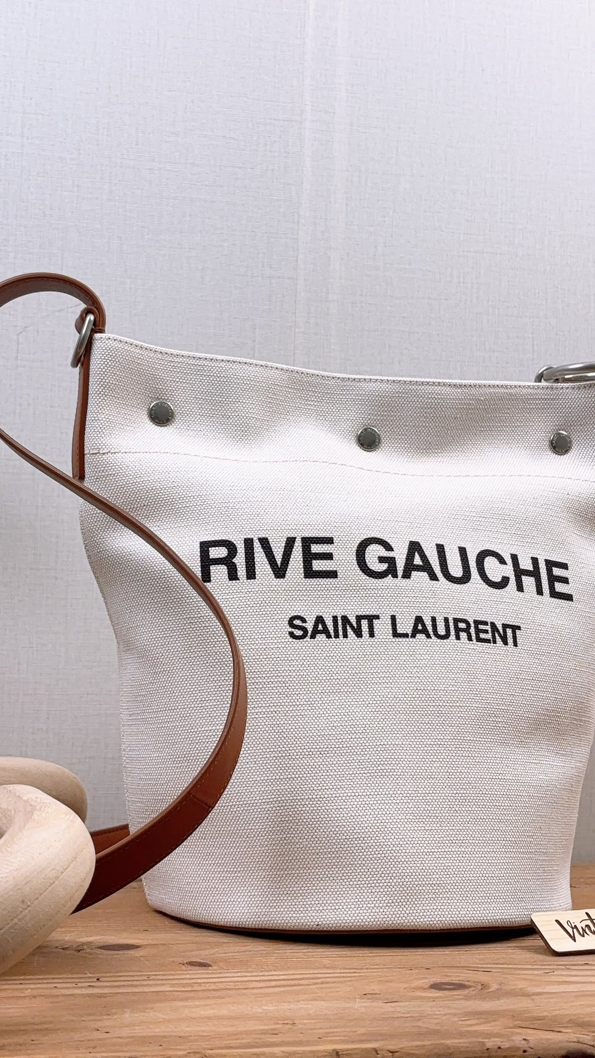 YSL Canvas Rive Gauche Bucket Bag
