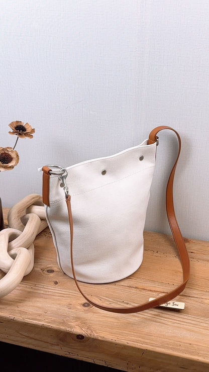 YSL Canvas Rive Gauche Bucket Bag